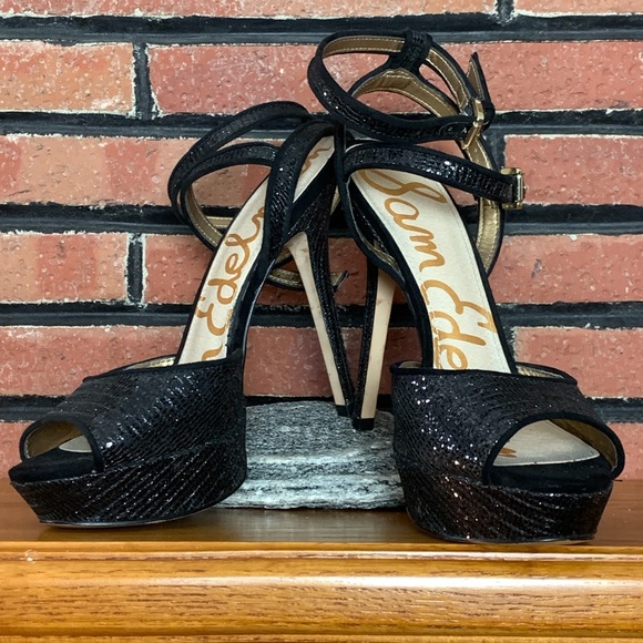 Sam Edelman Shoes - Sam Edelman Black Sparkle High Heel Shoes SZ - 8